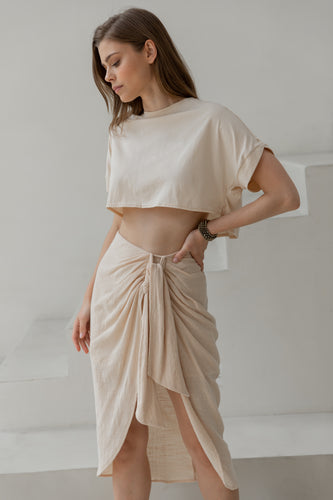YOKO CROP TEE CREMA