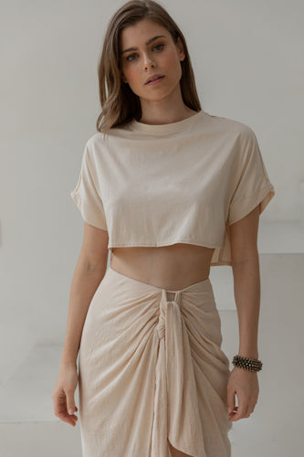 YOKO CROP TEE CREMA