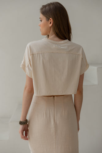 YOKO CROP TEE CREMA