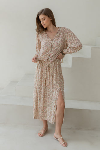 AVEENA TOP PRINT BLUSH